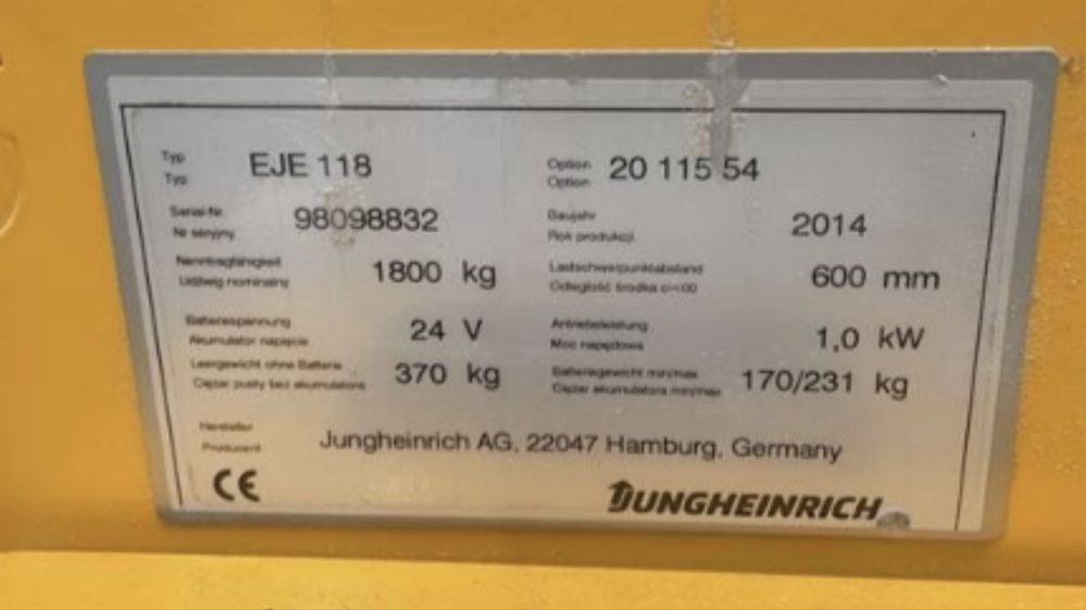 Wózek widłowy elektryczny 2zł/kg