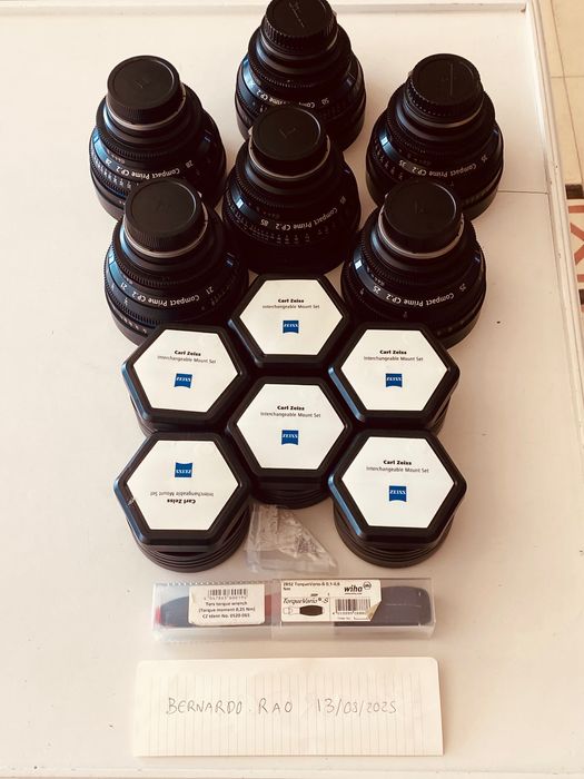 6 lentes prime Zeiss CP.2 EF e PL Mount - CINEMA - IMACULADAS!