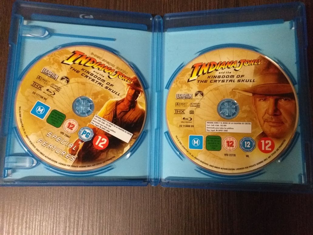 Bluray Indiana Jones e reino caveira de cristal,Ed especial,envio ctt