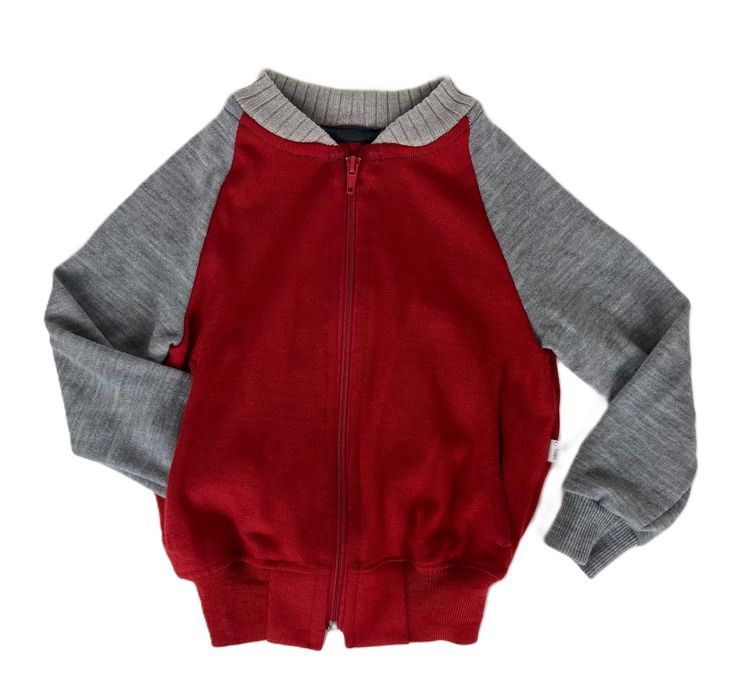 Bluza wełniana bomberka 92 cm 100% merino wool naturalna