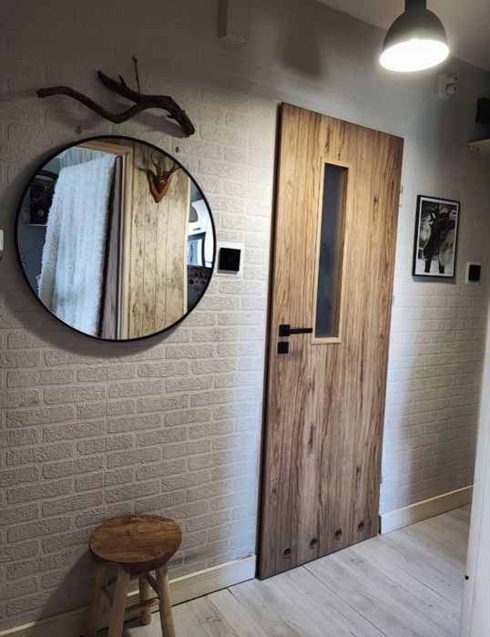 lustro okrągłe w metalowej ramie 70 cm łazienka salon arventa style