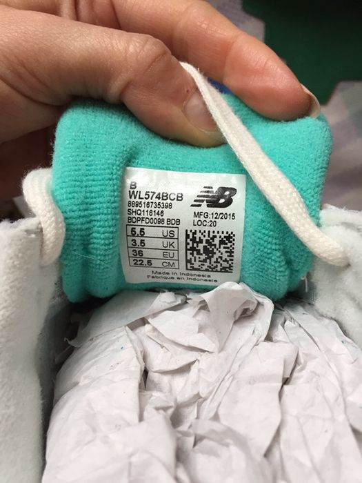 Nowe buty adidasy New Balance 36 22,5cm szaro miętowe WL574BCB