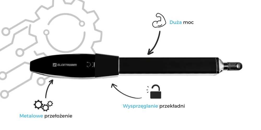 Napęd do bramy dwuskrzydłowej Elektrobim ETM-01 Fortis 2.5m 300kg