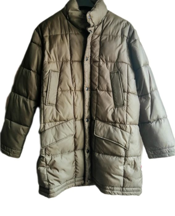 Puchowy płaszcz kurtka pikowana męska L
