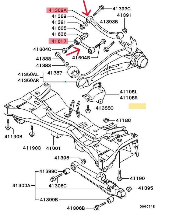 Ричаги Важелі Регульовані MITSUBISHI OUTLANDER - 1, 2, 3; PEUGEOT 4007