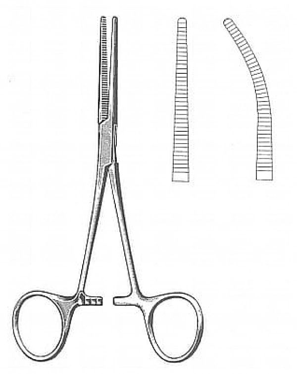 Kleszczyki hemostatyczne typ Pean 12,5 cm (zagięte)