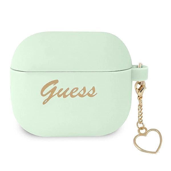 Etui Guess Silicone Charm Heart Collection na AirPods 3 - zielone