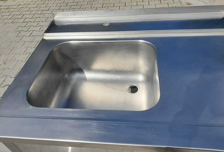 Stół ze zlewem 1-komorowym, gastronomiczny, nierdzewny, MM Gastro