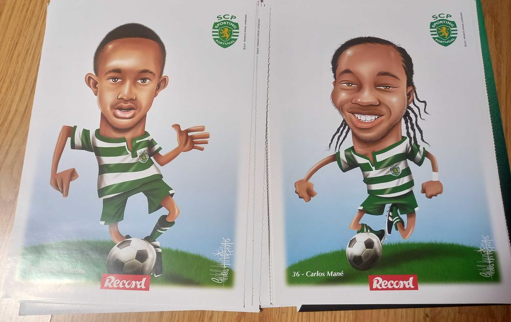 30 Posters / Caricaturas do Plantel do Sporting Clube de Portugal