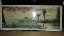 Pintura sobre madeira Pintor Silva Motivos africanos