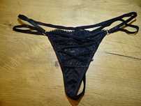 Primark czarne piękne stringi XS