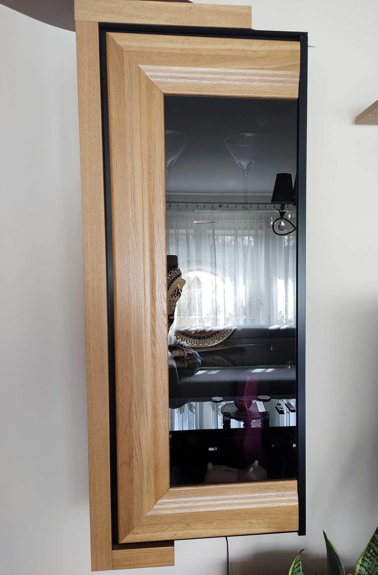 Witryny witrynki meble Corino Mebin dąb oświetlenie led