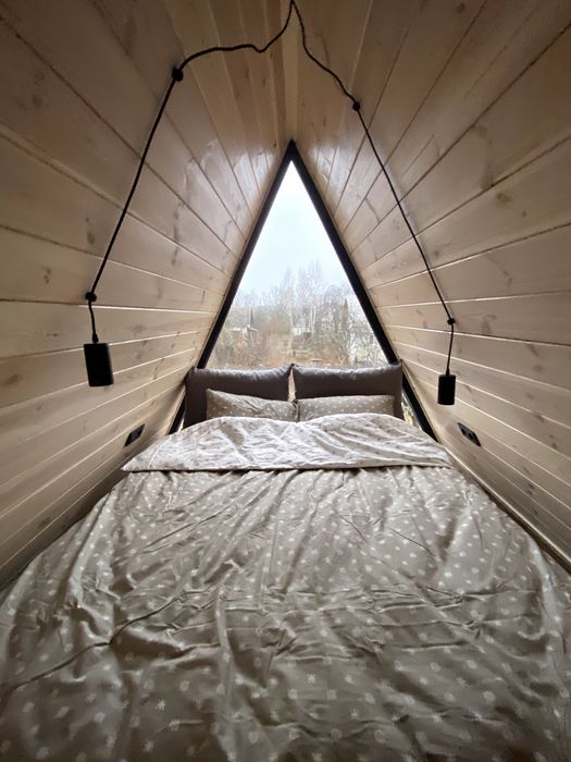 Відпочинок в AFrame будинку з сауною, альтанкою, мангалом в Денишах