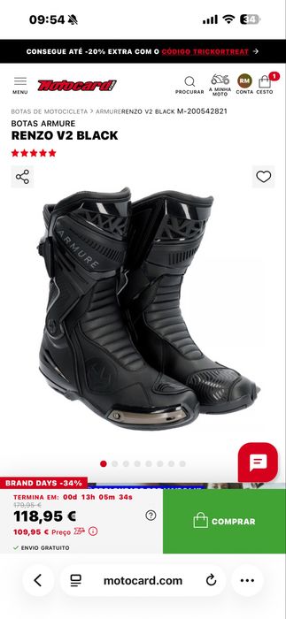 Botas moto armure renzo v2