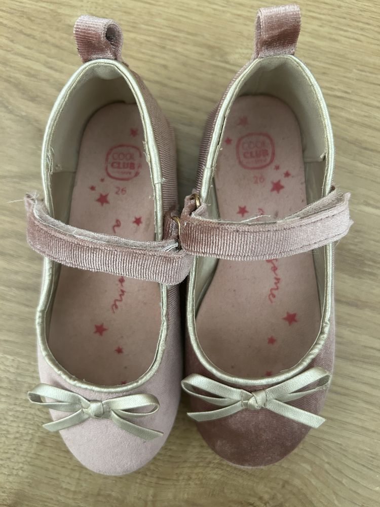 Baleriny baletki buty smyk cool club pudrowy róż z kokardką 26