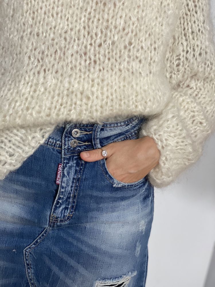 Sweter oversize ecru  / handmade