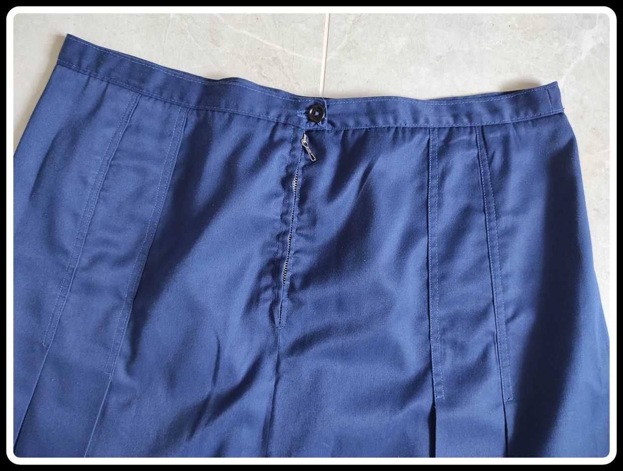 Granatowa spódnica z zakładkami 42 XL