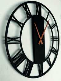 Zegar ścienny cichy duży Rome loft Rzymski czarny 50 cm. nowy