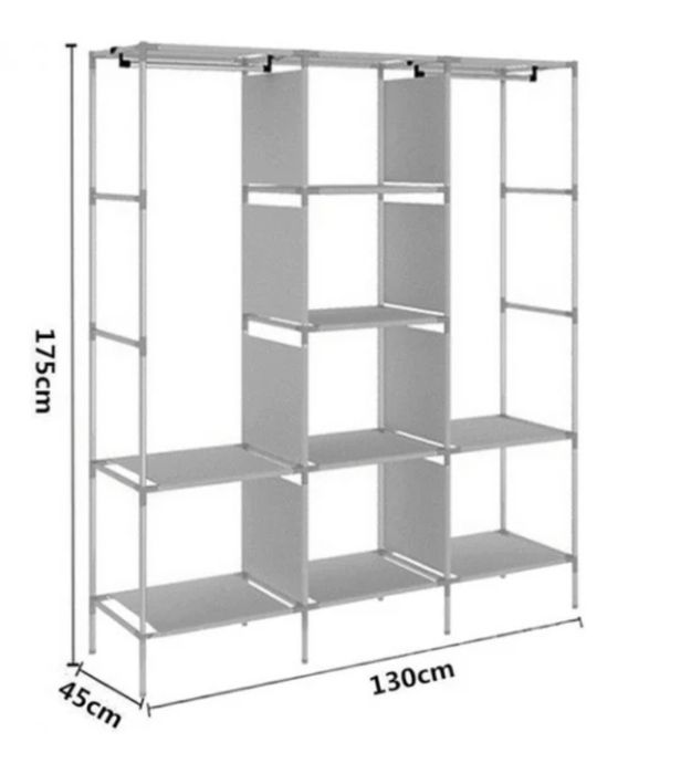 Мобільна тканинна шафа для одягу на 3 секції HCX Storage Wardrobe 8813