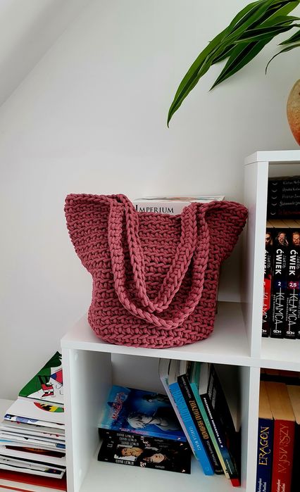 Torba shopperka w kolorze malwy/ piękne wiosenno-letnie kolory