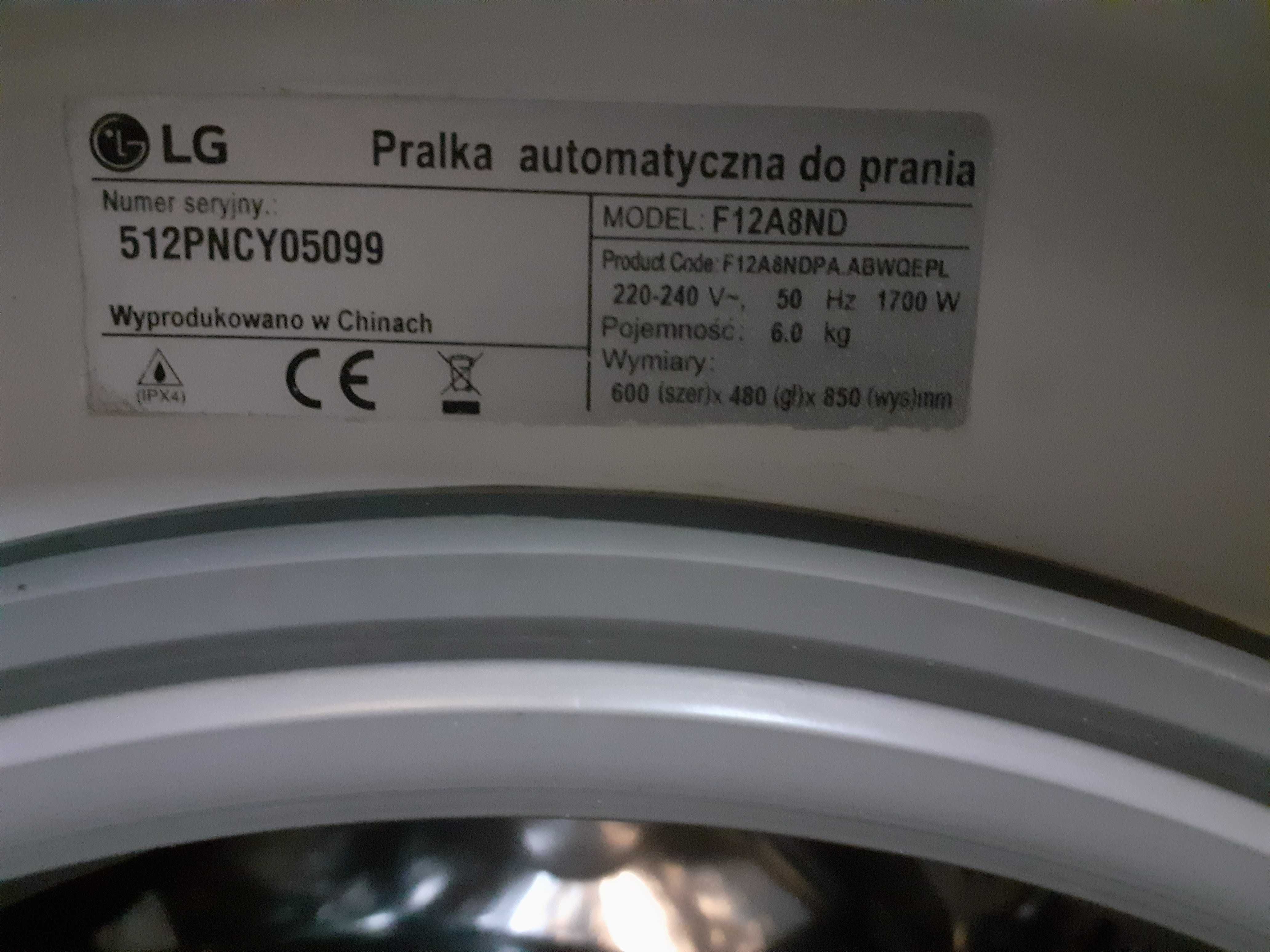 Pralka  LG  6kg, 1200RPM wys85 cm, sze 60 cm, gł 45cm