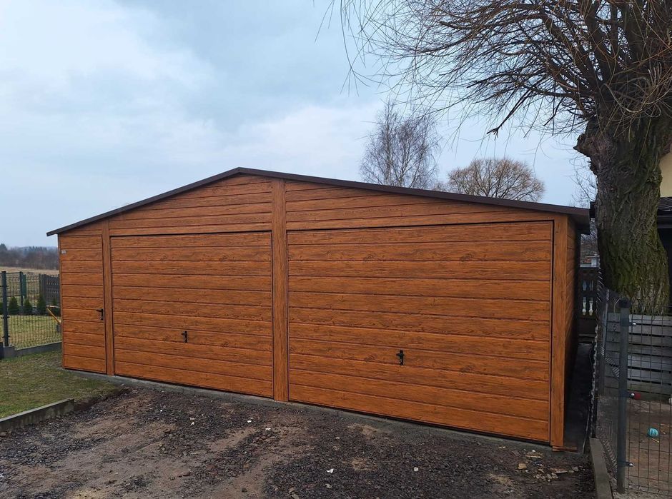 OKAZJA! Nowoczesny Garaż 7x5 drewnopodobny, mocna konstrukcja!