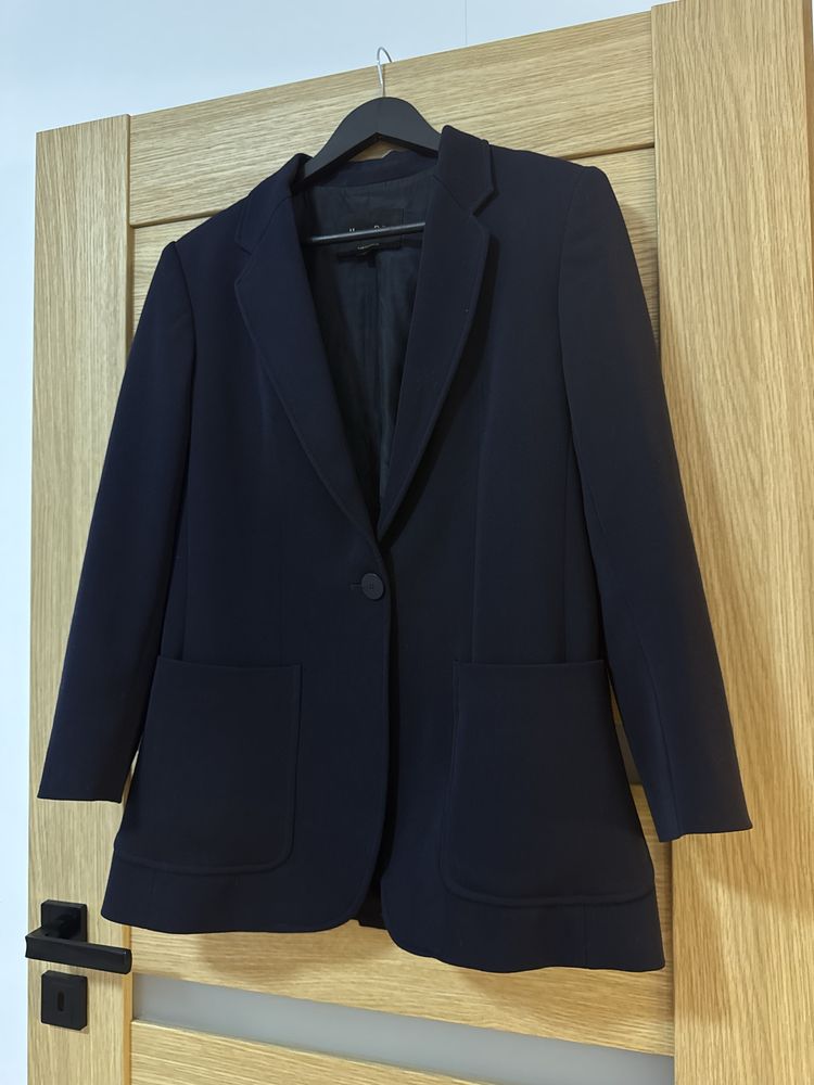 Marynarka damska Massimo Dutti, granatowa, rozmiar 38