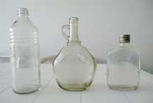 Conjunto de 3 garrafas antigas de vidro