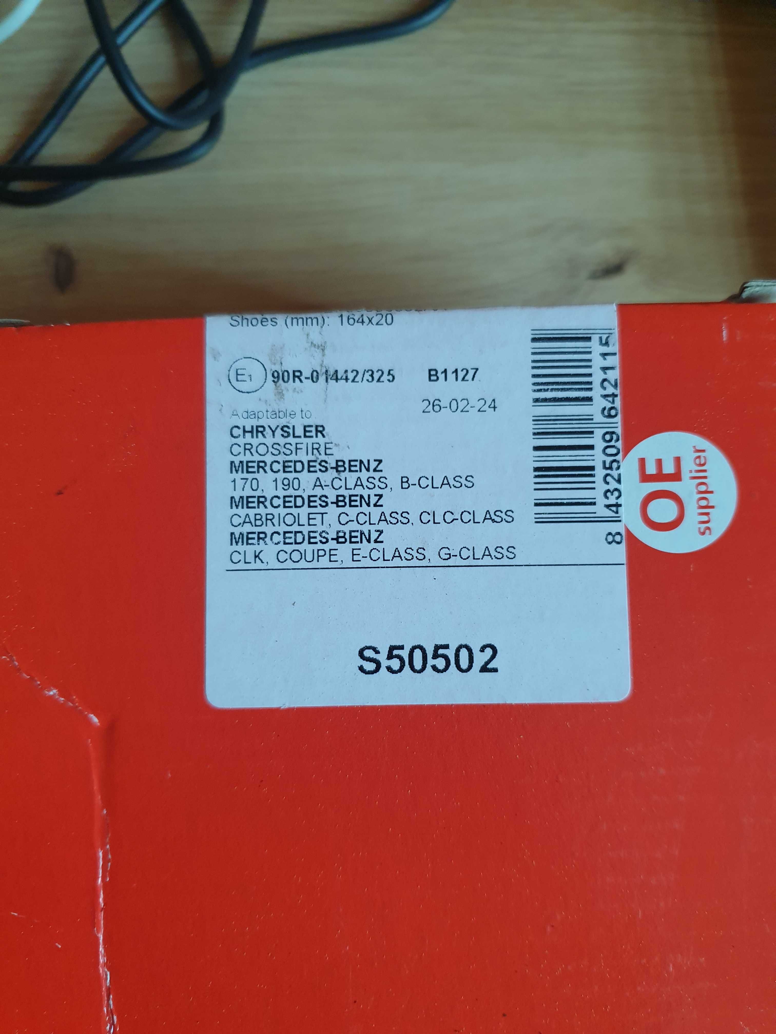 Szczęki hamulca ręcznego Brembo S50502 Mercedes W169 W245 W202 W203