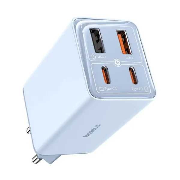 Зарядний пристрій Baseus GaN6 Pro 65W 2USB+2Type-C +кабель Type-C 100W