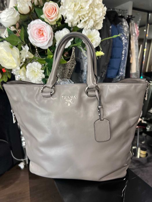 Prada BN2477 shopper tote bag torba skórzana leather original