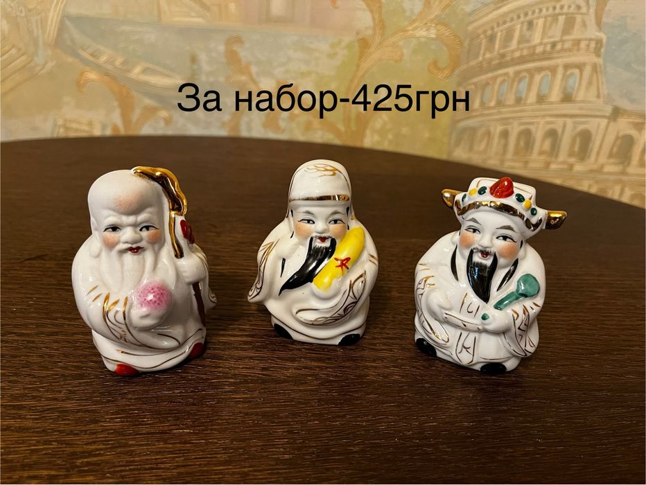 Статуэтки,фигурки Китайские мудрецы.Нэцкэ,Хотей,Три звездных старца