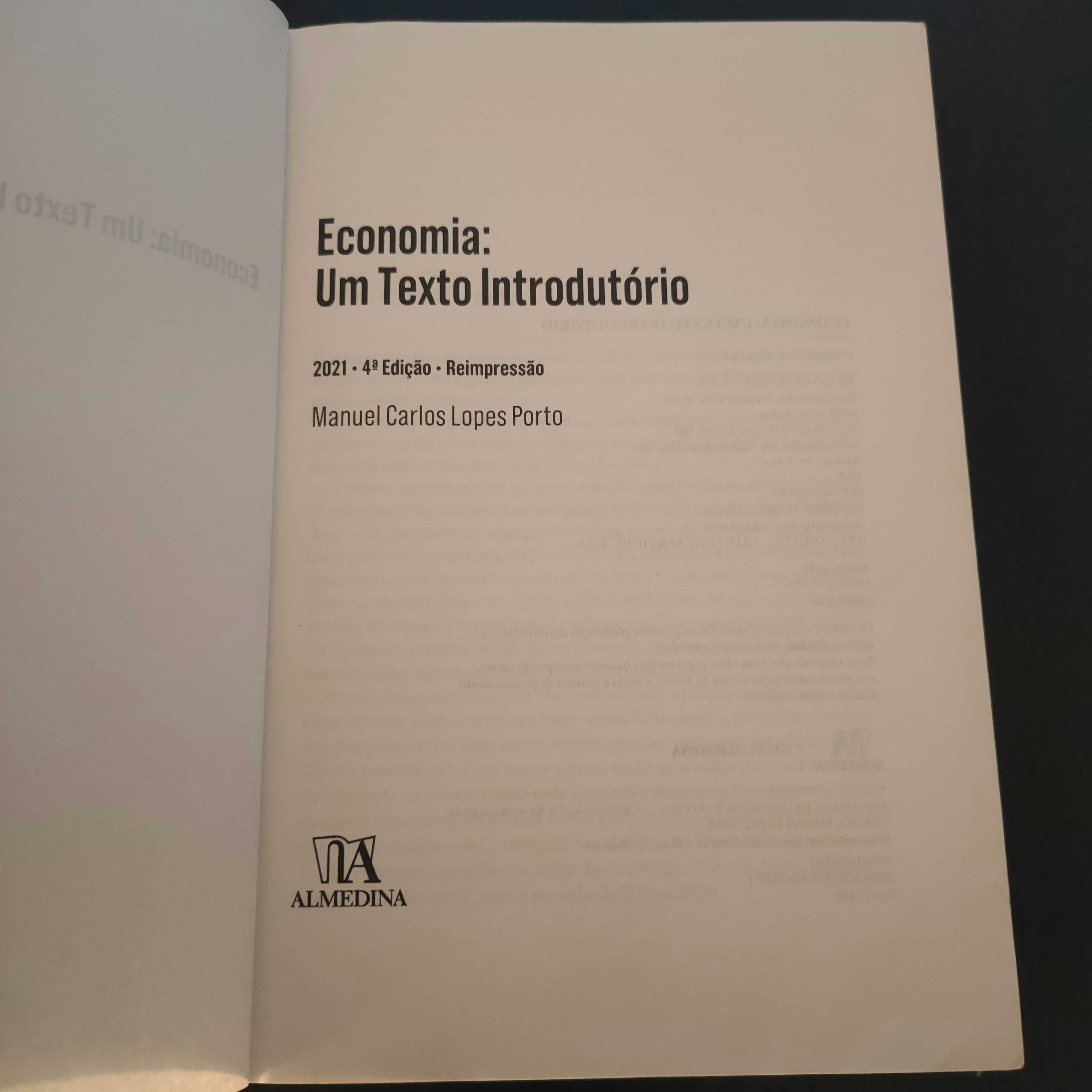Economia: Um texto Introdutório. Manuel Porto 4ª Edição - 2021