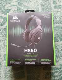 Słuchawki CORSAIR HS50 Stereo - kolor zielony - jak NOWE