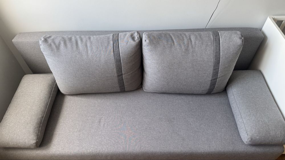 Kanapa rozkładana sofa z funkcją spania Mata black red white szara