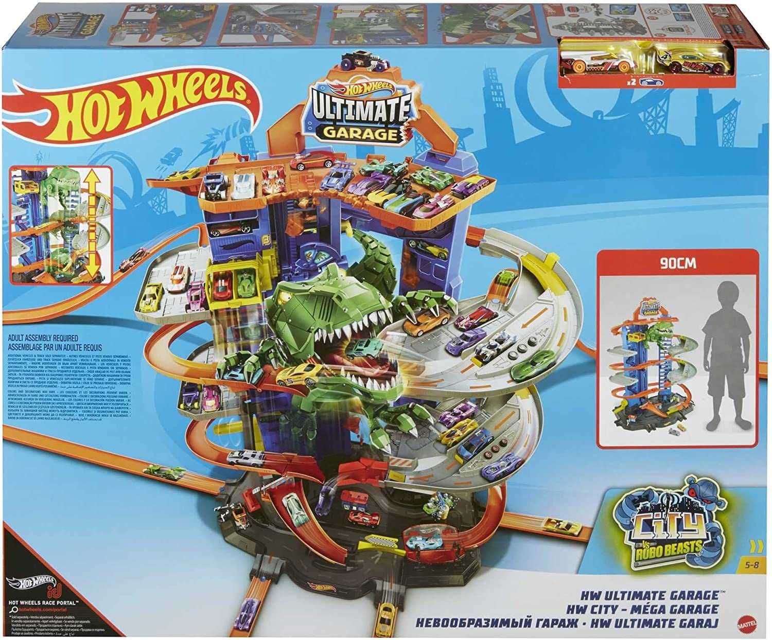 трек гараж багаторівневий Hot Wheels City Robo T-Rex Ultimate Garage