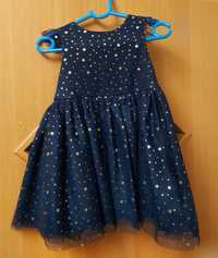 Granatowa sukienka dla dziewczynki rozmiar 86