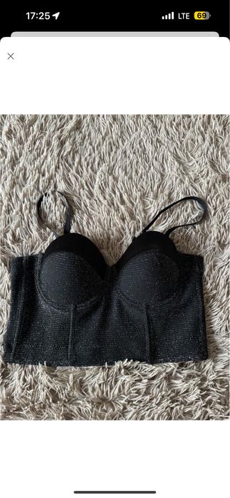 корсет чорний,в блискітки