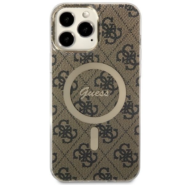 Guess Etui Hardcase 4G MagSafe dla iPhone 13 Pro Max 6.7" - Brązowy