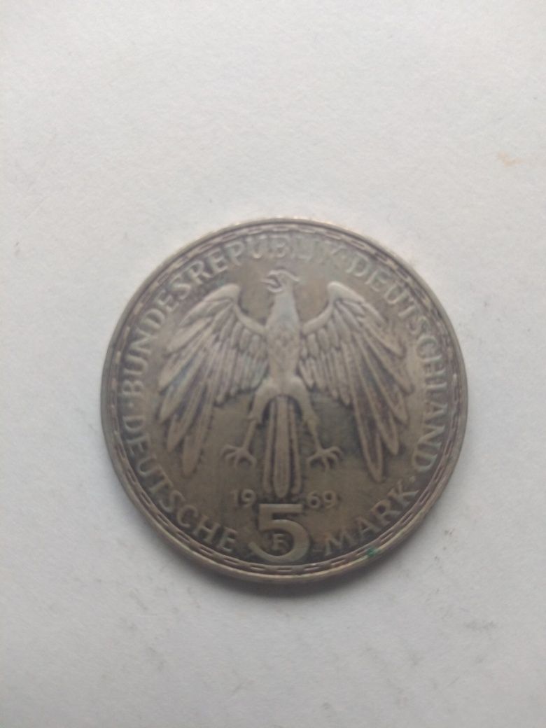 Niemcy, 5 marek, 1969 F - Gerhard Mercator, Stuttgart.