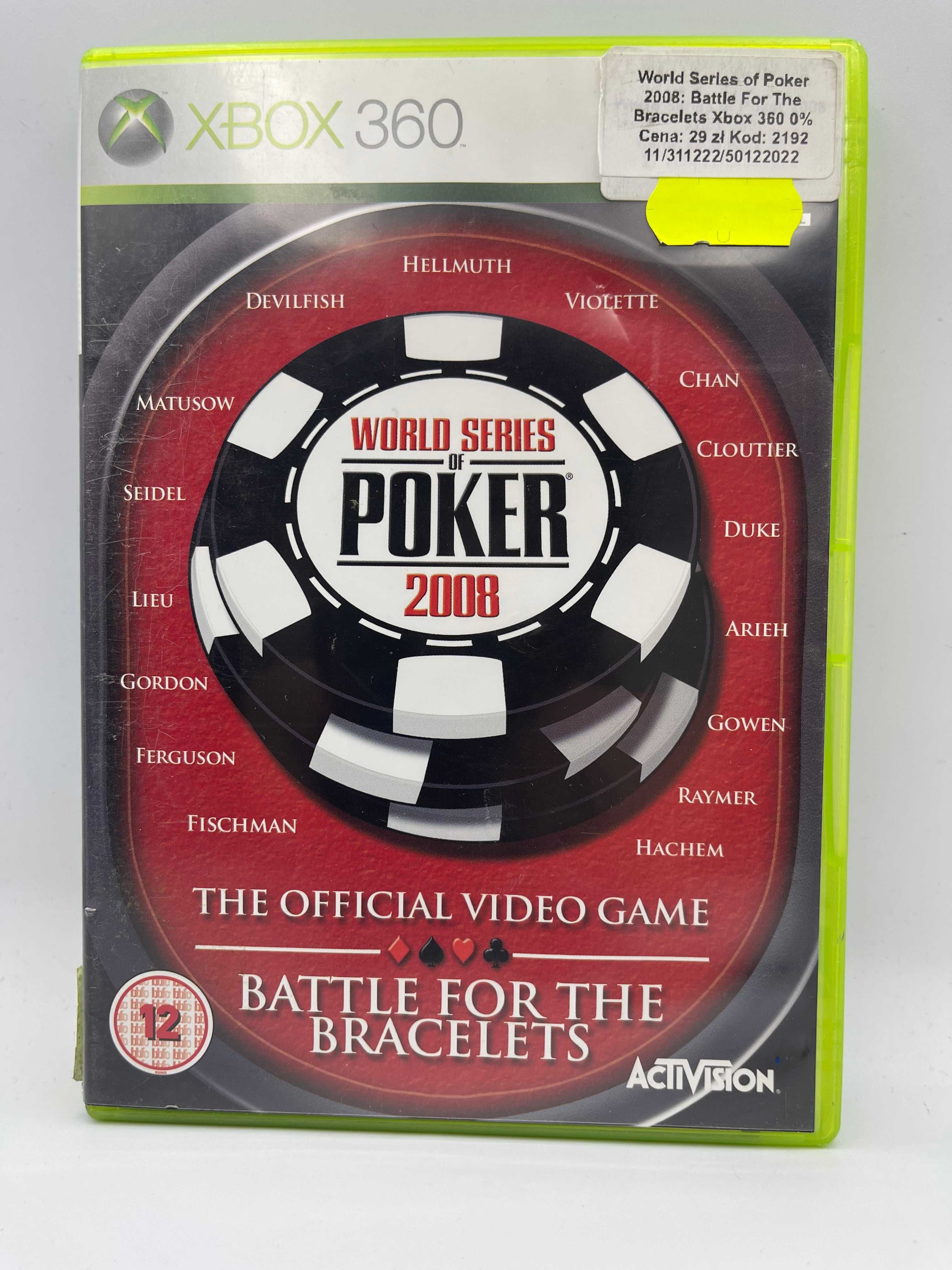 World Series of Poker 2008 Battle for the Bracelet Xbox 360