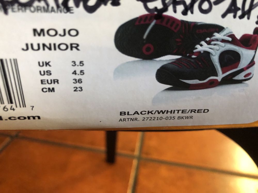 Sapatilhas Tenis 36 marca Head Mojo Junior como novas