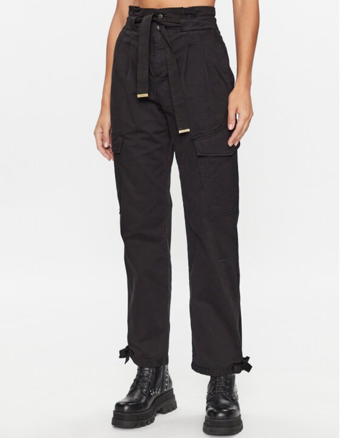 Pinko denim spodnie bojówki czarne IT42  S M