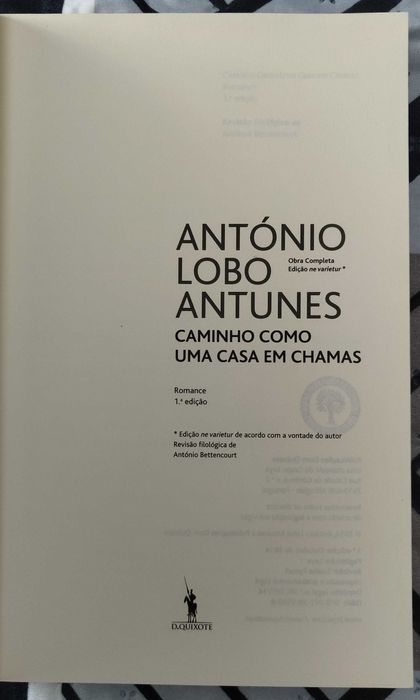 Caminho como uma Casa em chamas Antonio Lobo Antunes