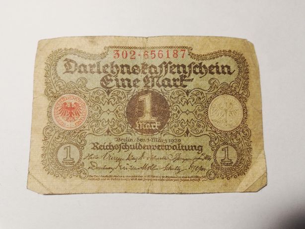 Stary Niemiecki Banknot 1920 | 1 Reich Marka ORYGINAŁ