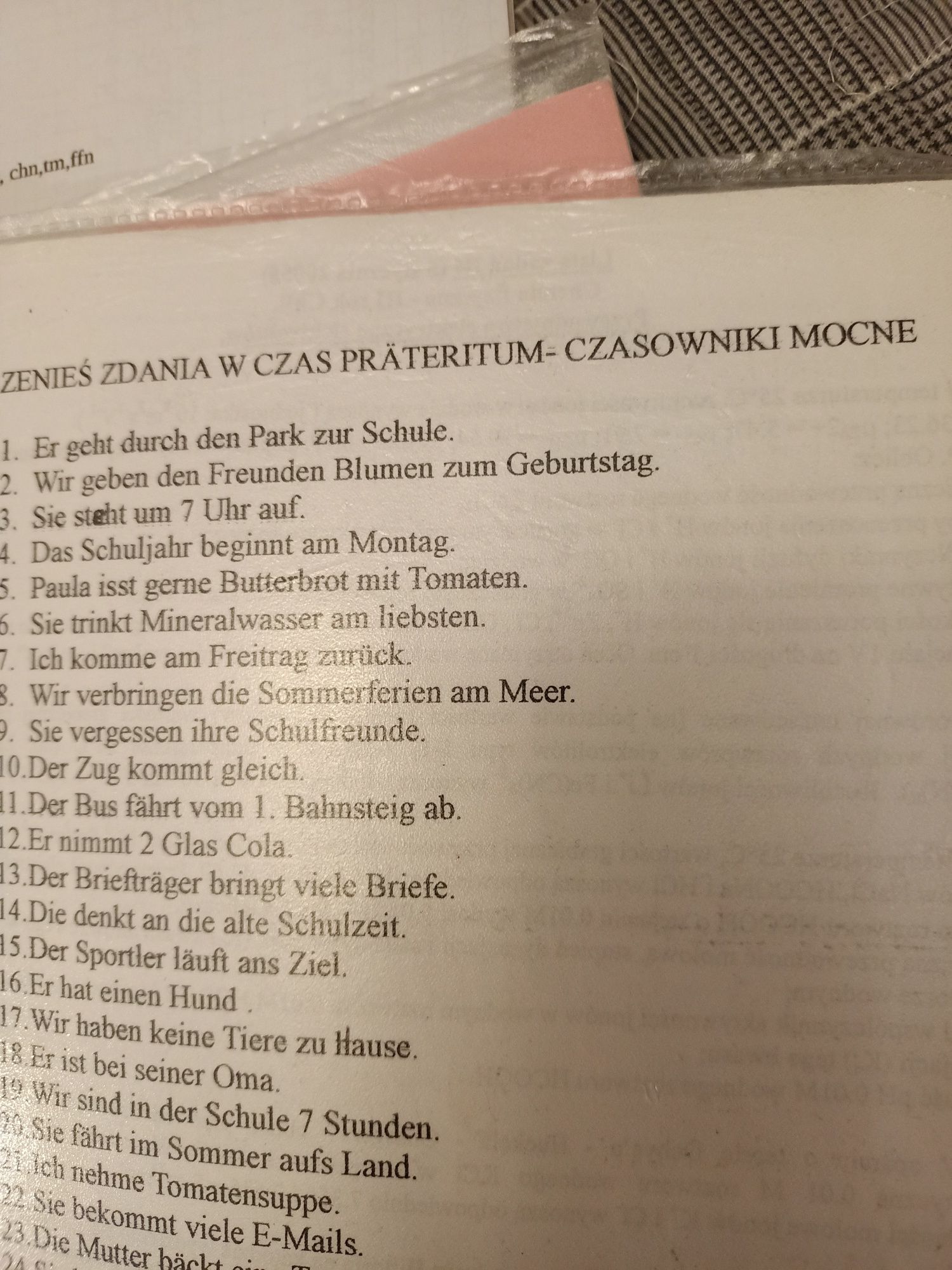 209 testów z czasu niemieckiego Praeteritum,
