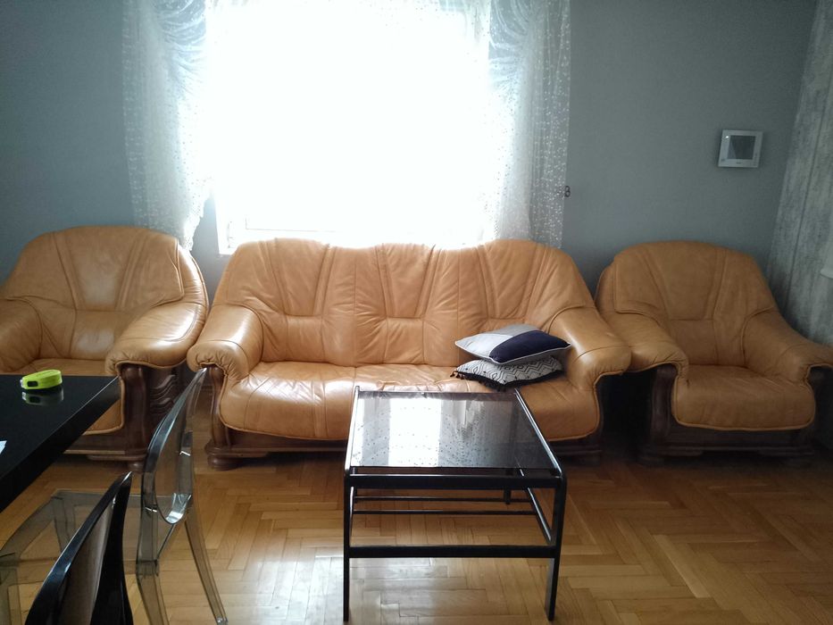 Wypoczynek komplet wypoczynkowy kanapa+2 fotele skóra naturalna