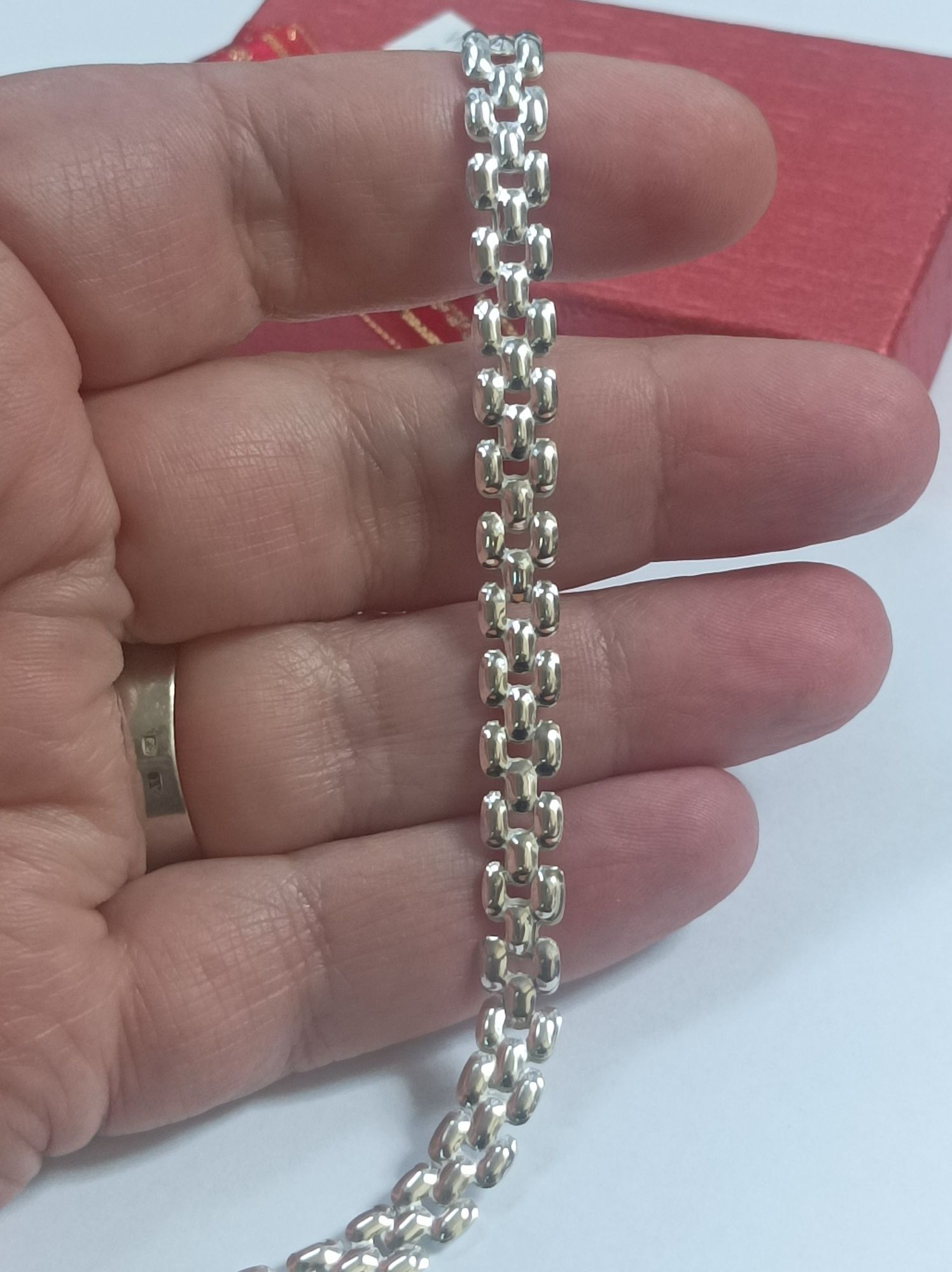 Srebrna bransoletka, srebro 925 długość 19,5cm