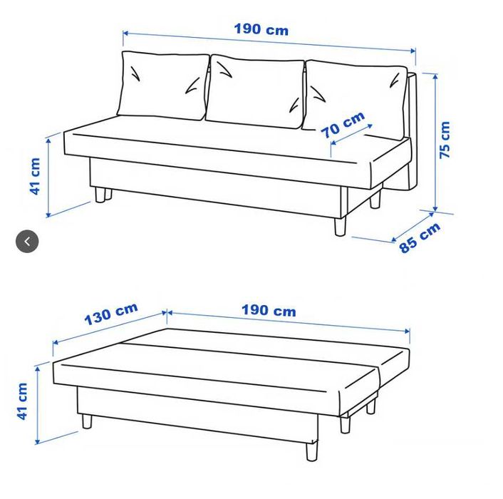 Sofá-Cama 3 Lugares Cinza com Almofadas