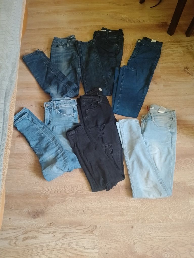 Damskie jeansy rurki 36